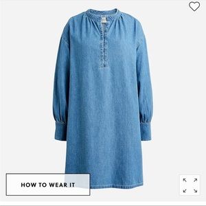 Indigo button-up shift dress